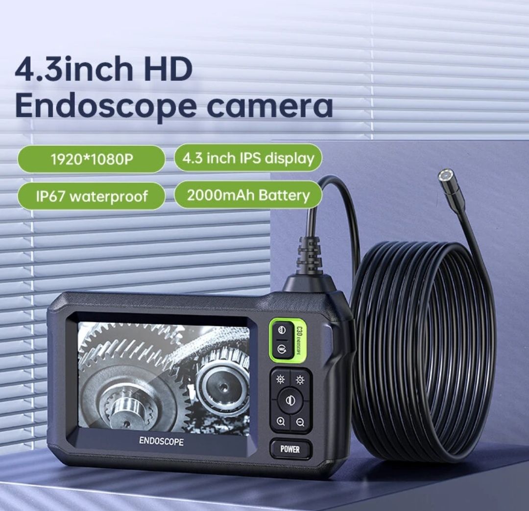 Câmara Endoscópia lente 8mm cabo 5M Inskam 4,3 polegadas FullHD_2