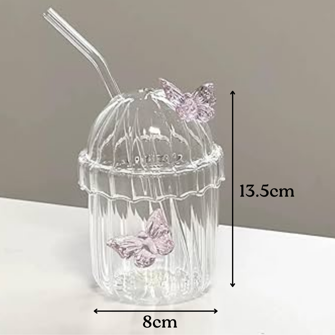 Butterfly Glass w/ Straw_1