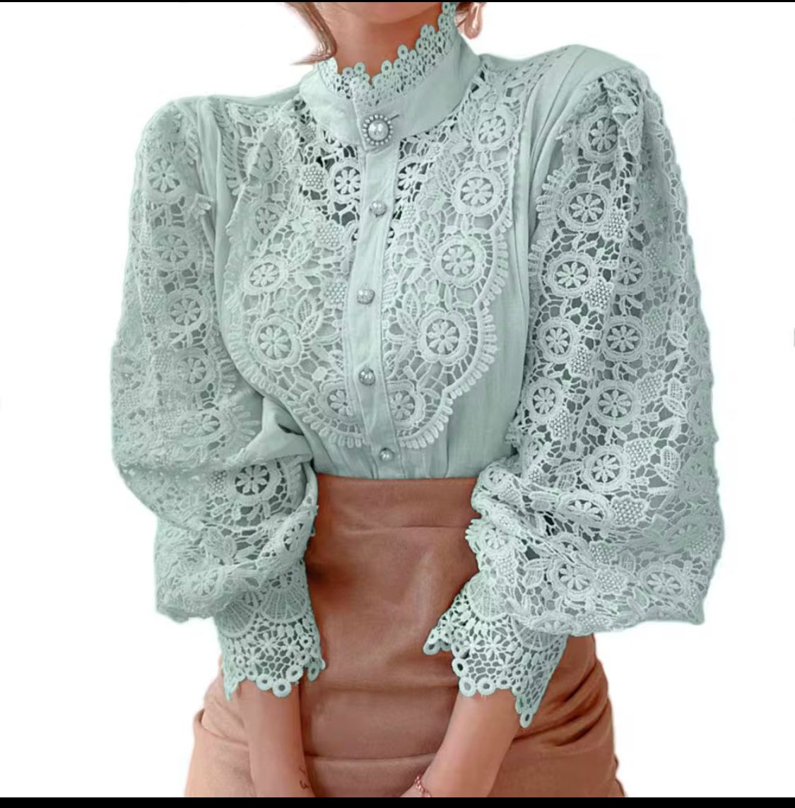 ELEGANT FLORAL LACE FLUFFY TOP_1