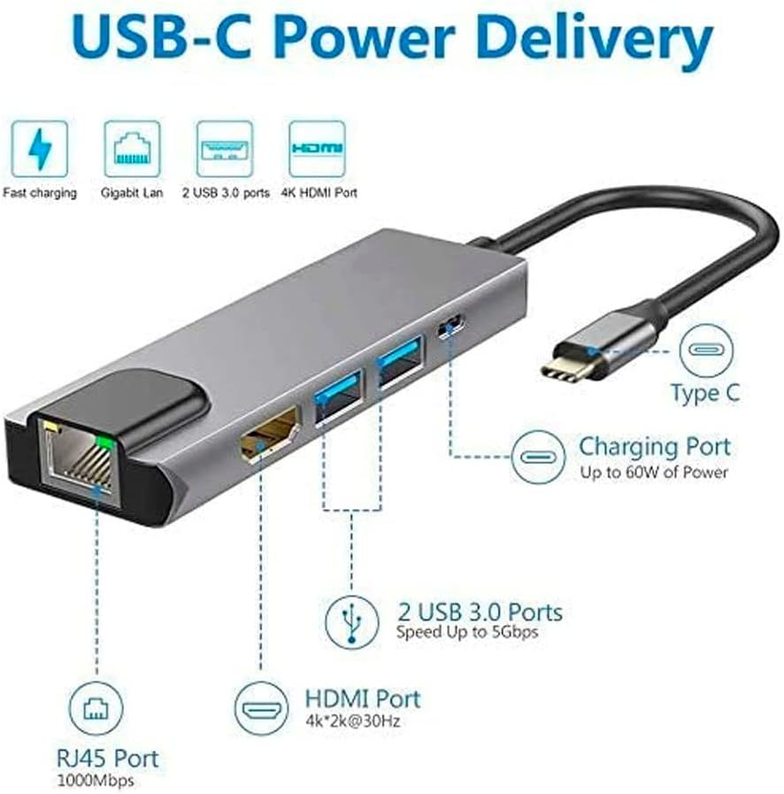 Adaptador USB-C 8 Em 1 ( HDMI, RJ45, USB 3.0 e USB TIPO-C )_2