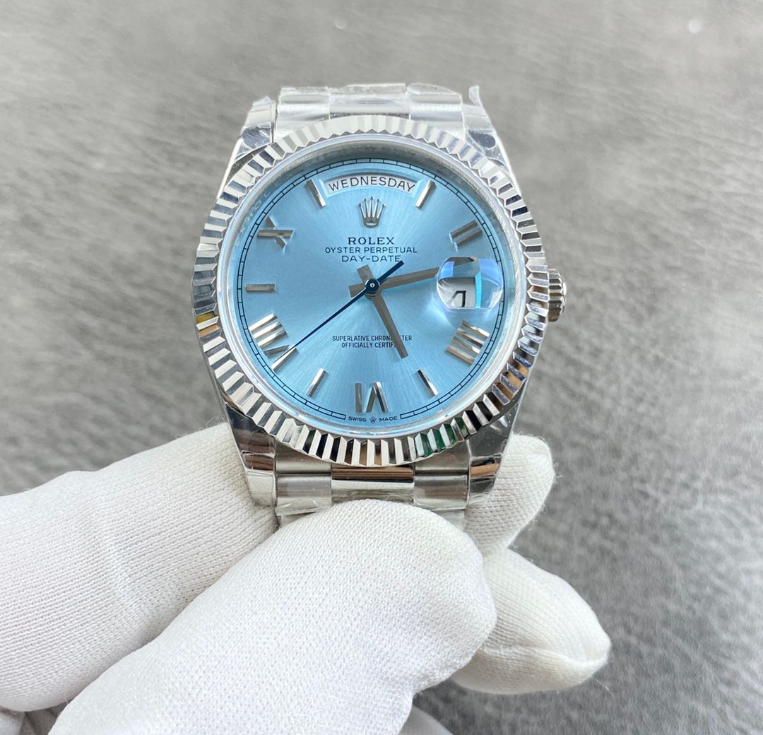 Rolex Day-Date Ice Blue With Fluted Bezel _0