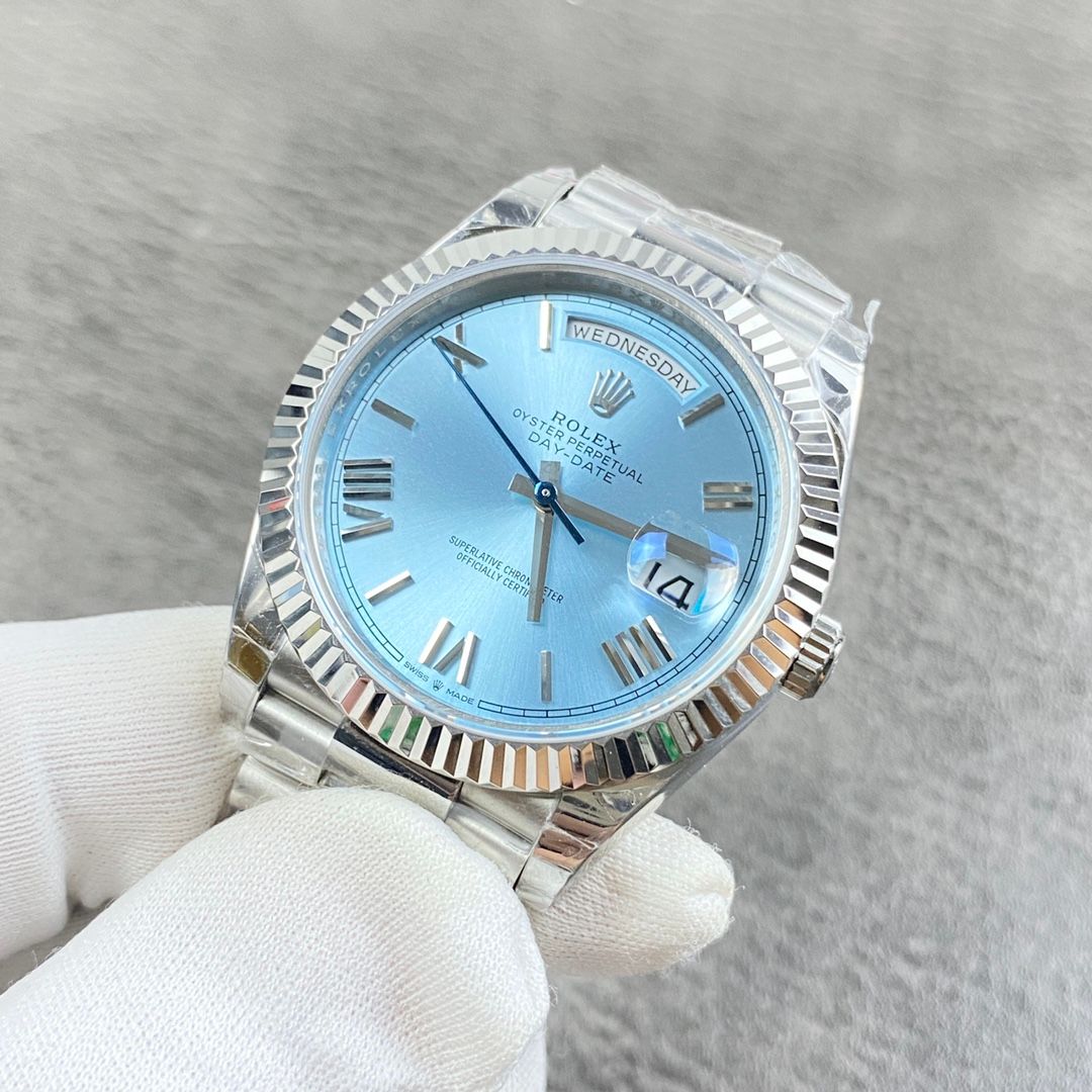 Rolex Day-Date Ice Blue With Fluted Bezel _2