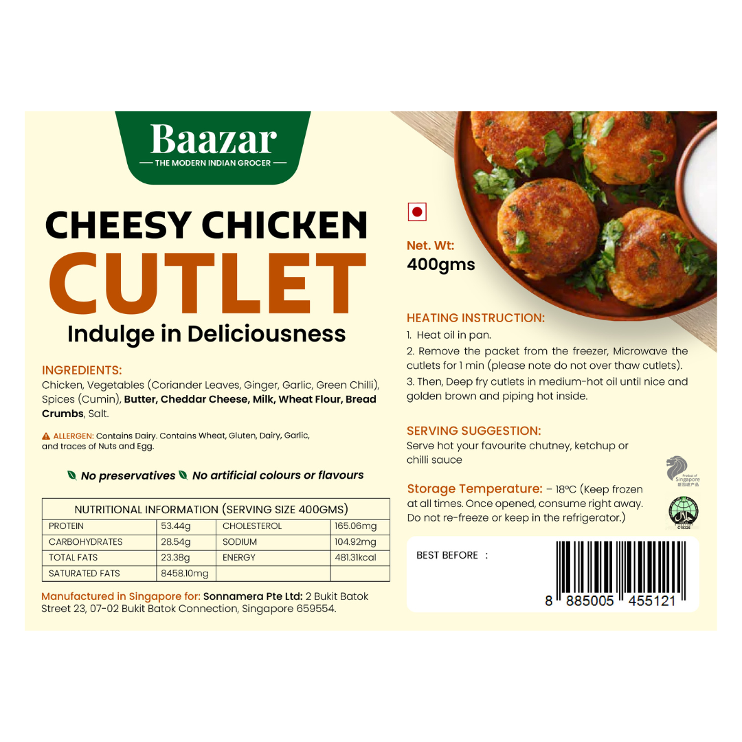 BAAZAR Cheesy Chicken Cutlets 6pcs_0