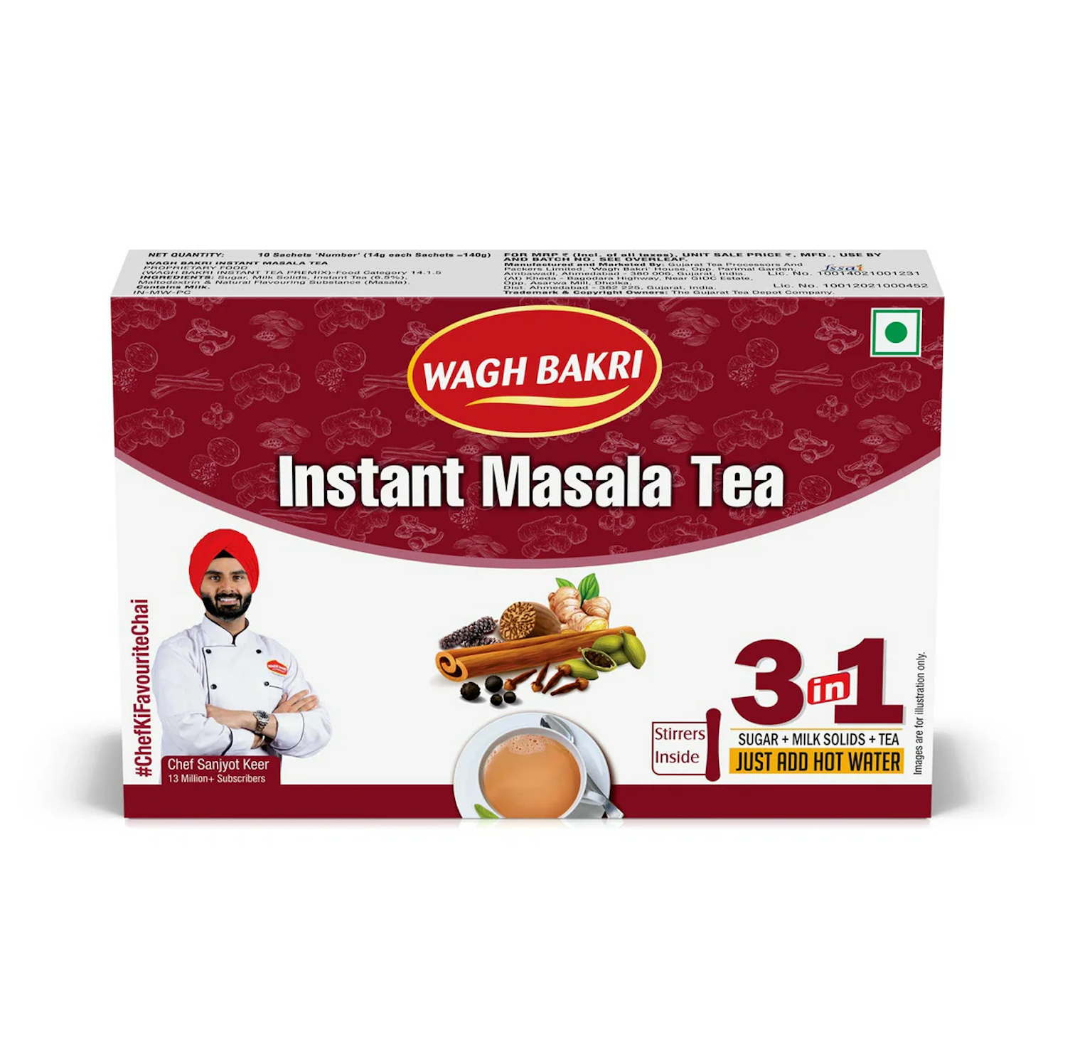 Wagh Bakri instant Masala Tea (3 in 1) 260g_0