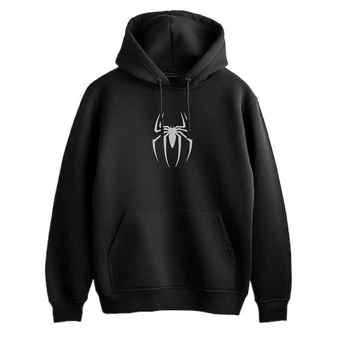 95 MILES hoodie for men stylish | regular fit spider logo printed _0