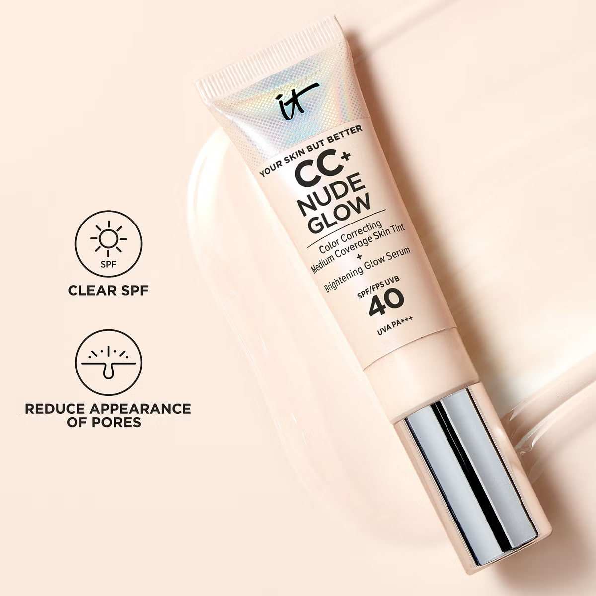 IT Cosmetics CC+ Nude Glow Lightweight Foundation + Glow Serum SPF40_4