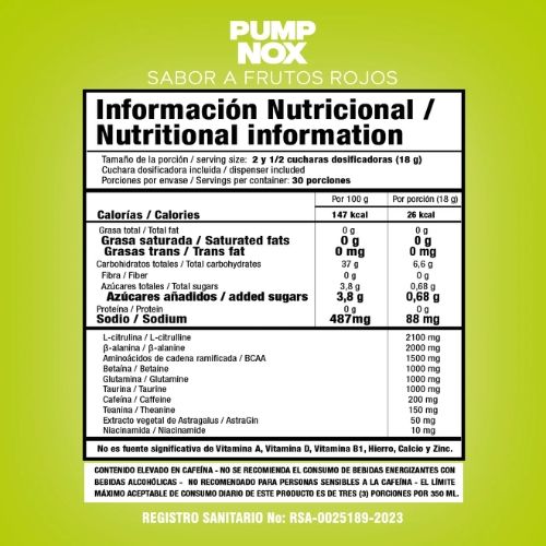 Pump Nox Edge frutos rojos 30 servs SMART NUTRITION_1