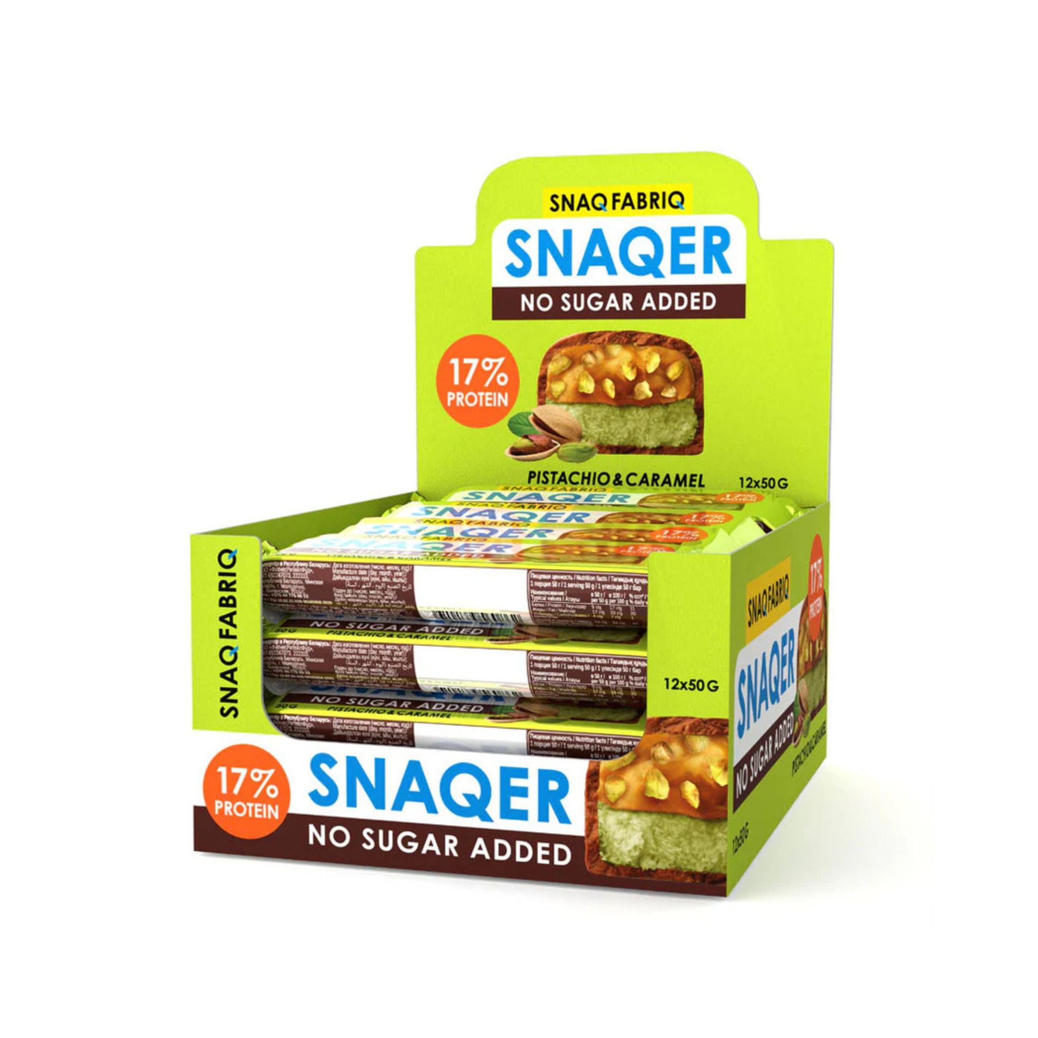 SF SNAQER Glazed bar, Pictachio & Caramel, 50 g_0