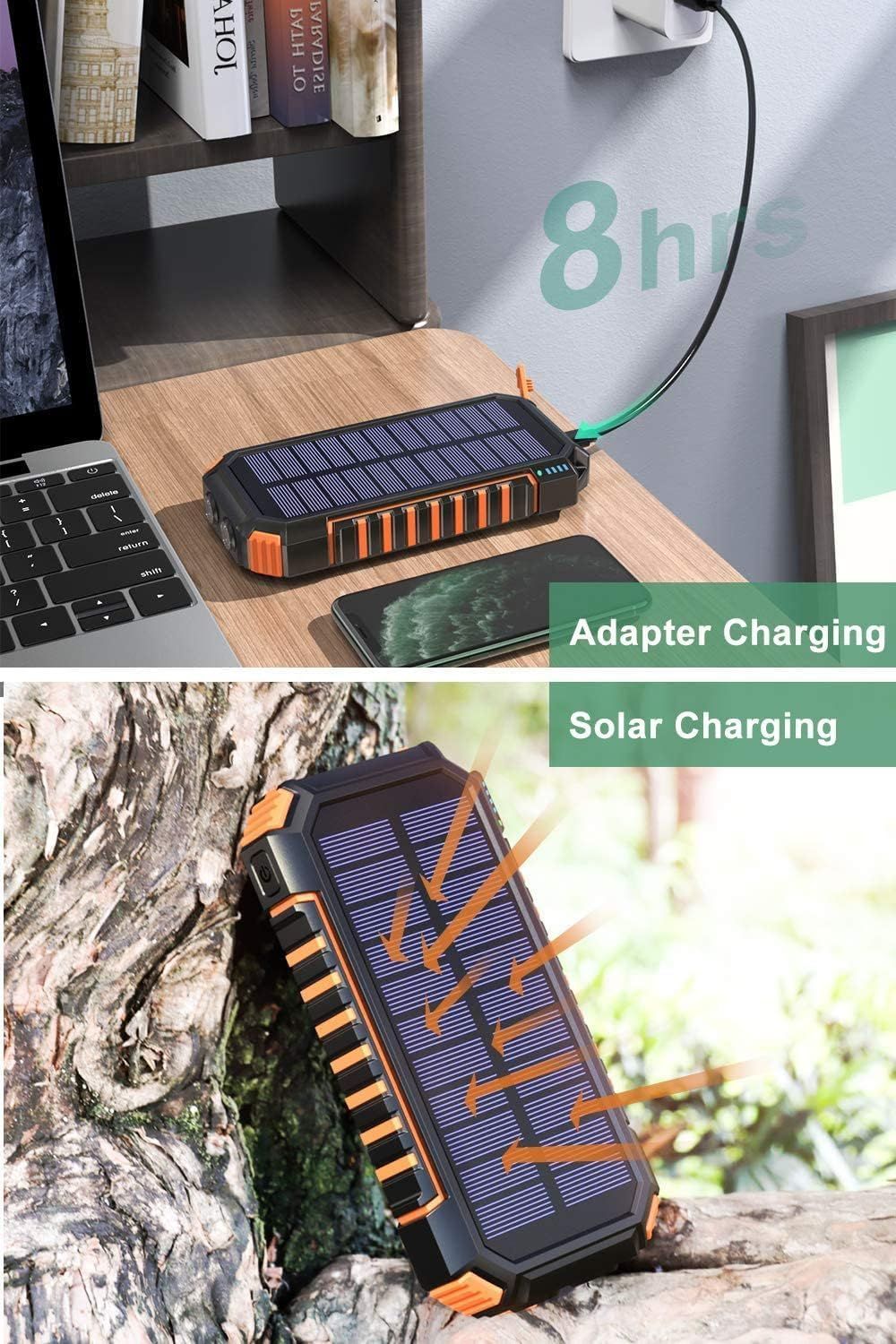 A ADDTOP 26800mAh Solar Power Bank, Wireless Fast Charger QC 3.0, 4 Outputs & Flashlight_1