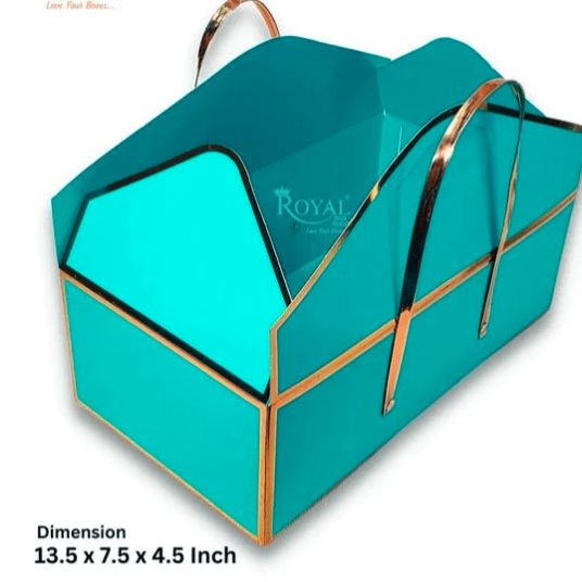 Rectangle Box Green With Golden Handle_4