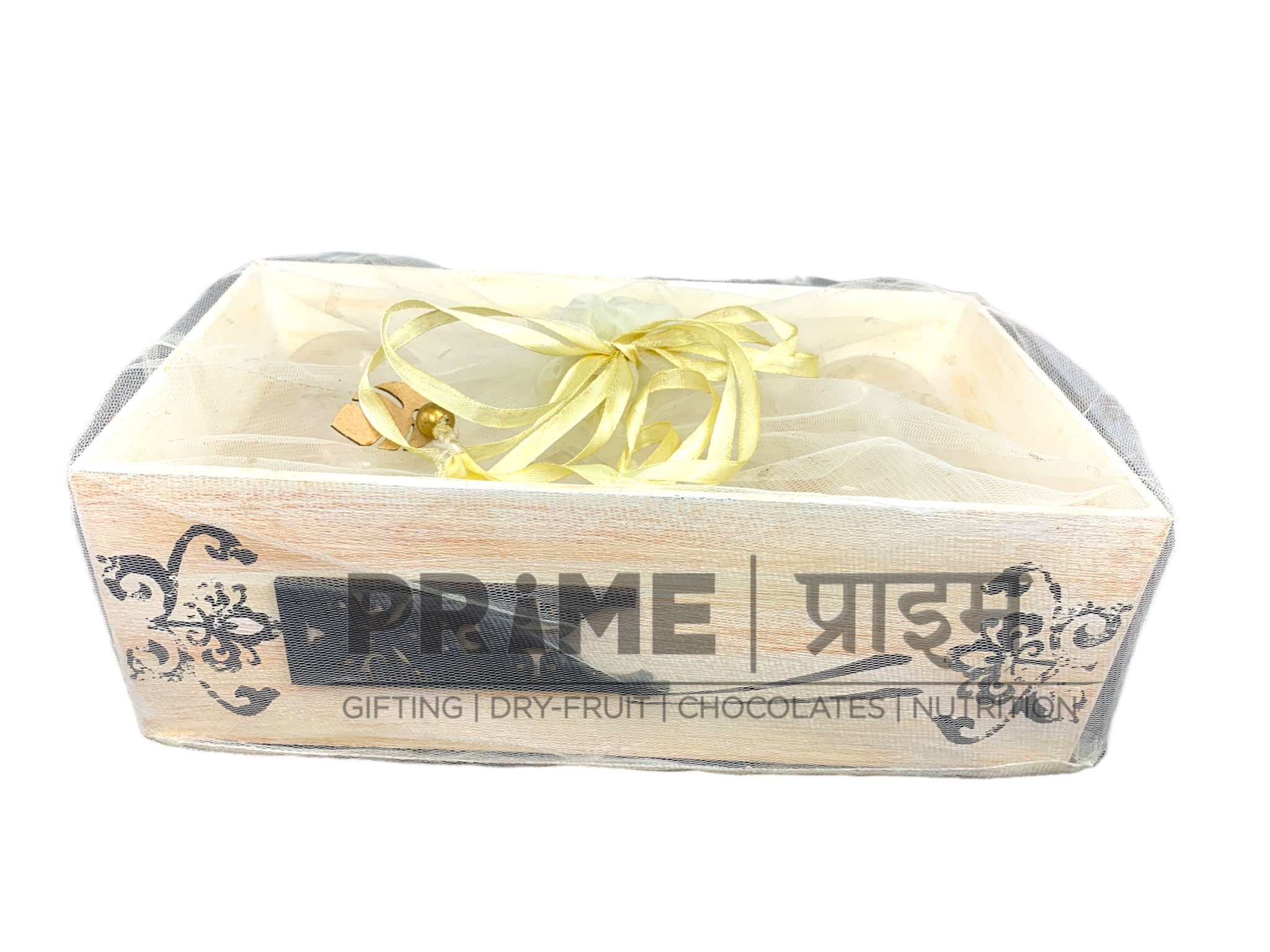 Cream Rectangular Four Container Wooden Gift Box_1