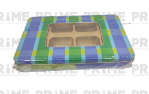 Multicolor Checks Rectangular Metal Box_1