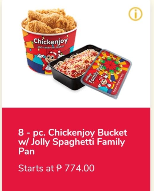 8-pcs. Chickenjoy Bucket w/ Jolly Spaghetti Family Pan_0