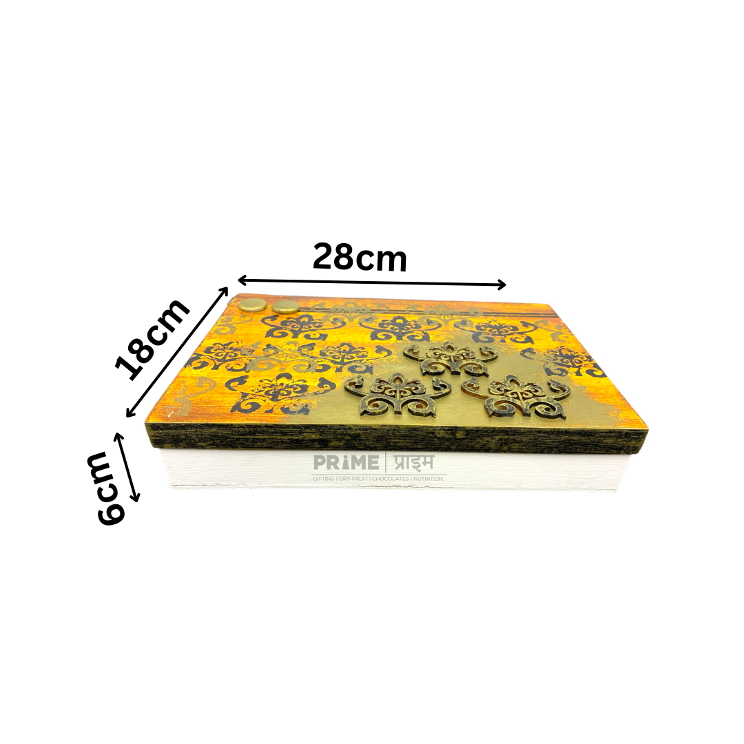 Golden Brown Hand Crafted Four Partition Dry Fruit Box_2