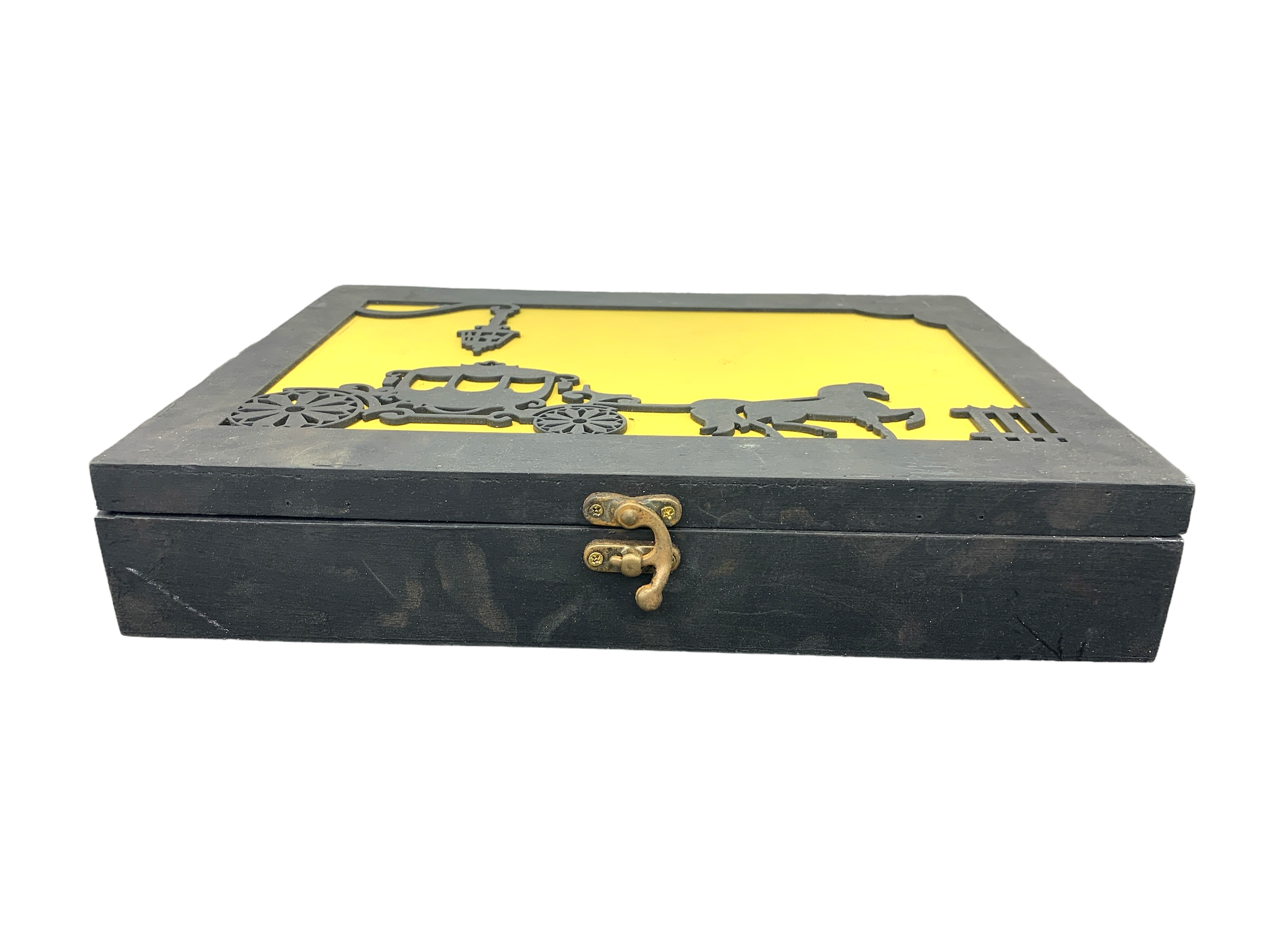 Yellow Horse Rectnagular Hand Crafted Hamper Box_1