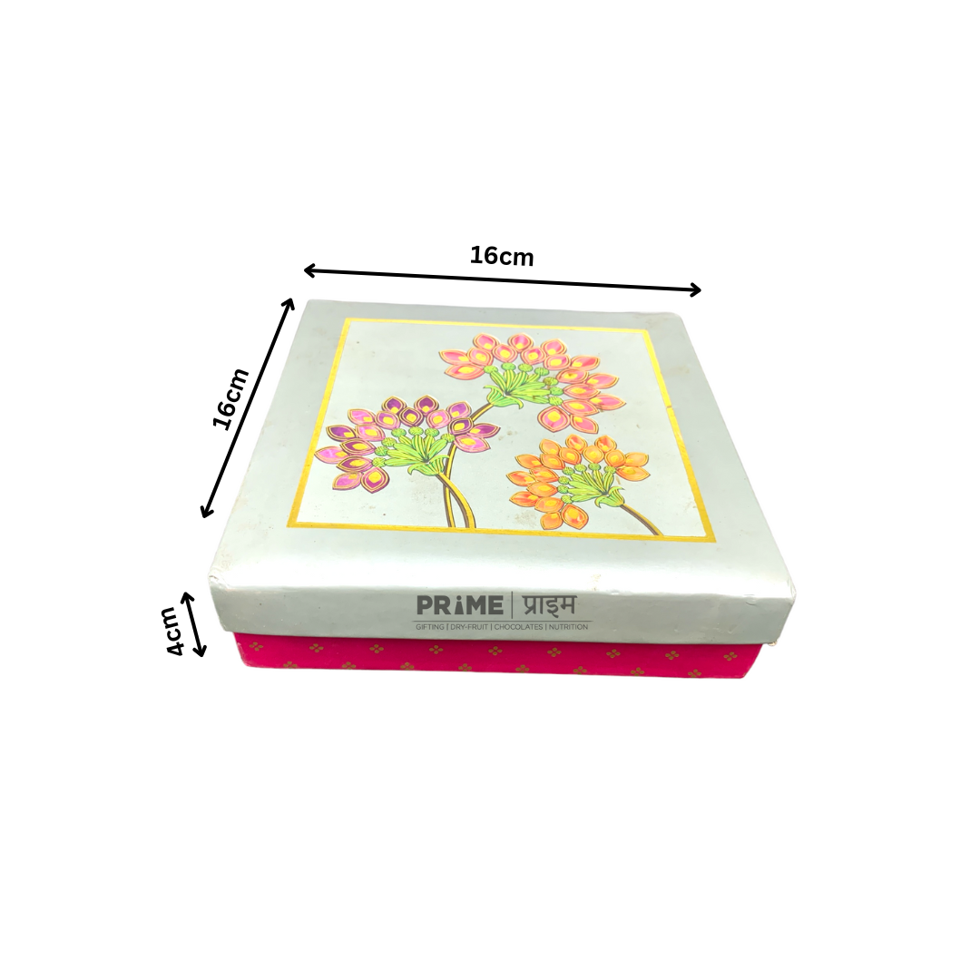 Grey & Pink Square Floral Print Box_0