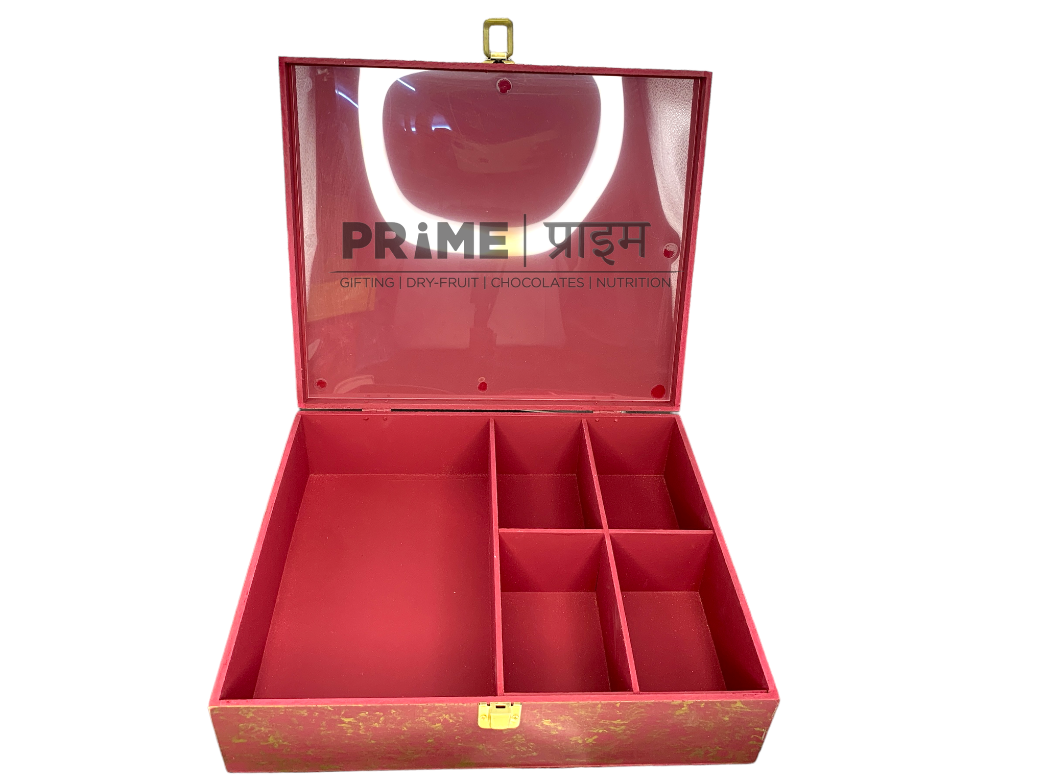 Red Rectangular Hand Crafted Hamper Box_3