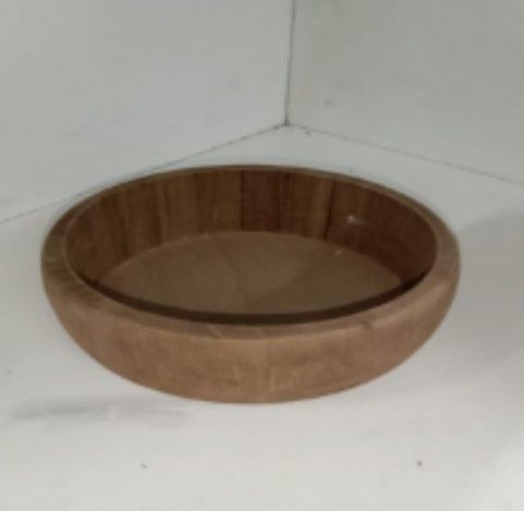 Brown Round Wooden Basket Large 28 x 28 x 9_1