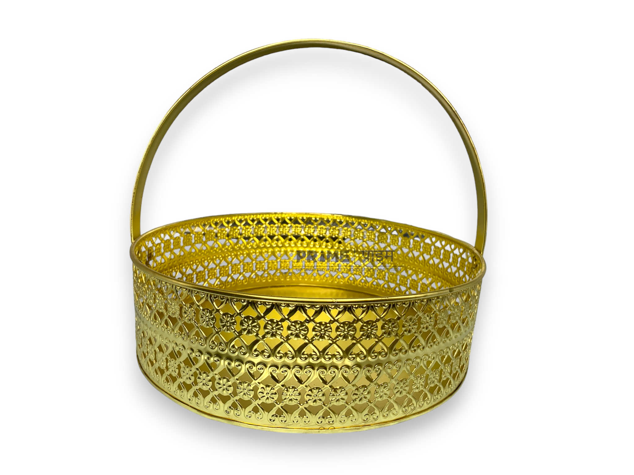 Round Metal Handle golden Basket 29 x 29 x 9_1