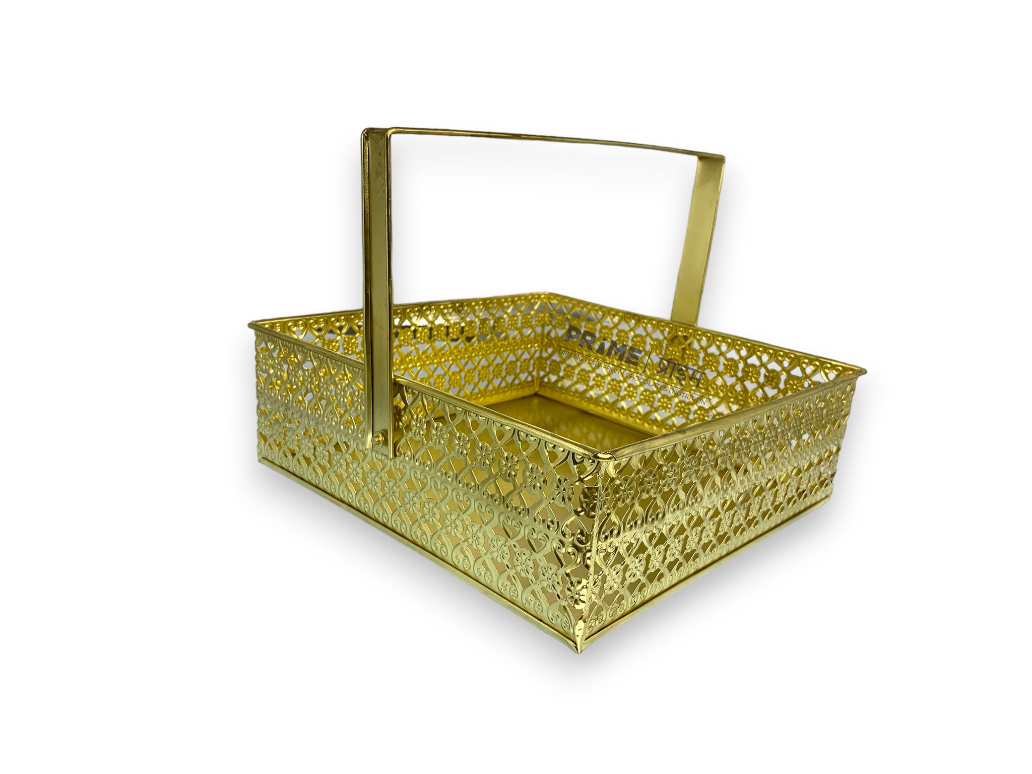 Square Metal Handle golden Basket 20 X 20 X 8_2