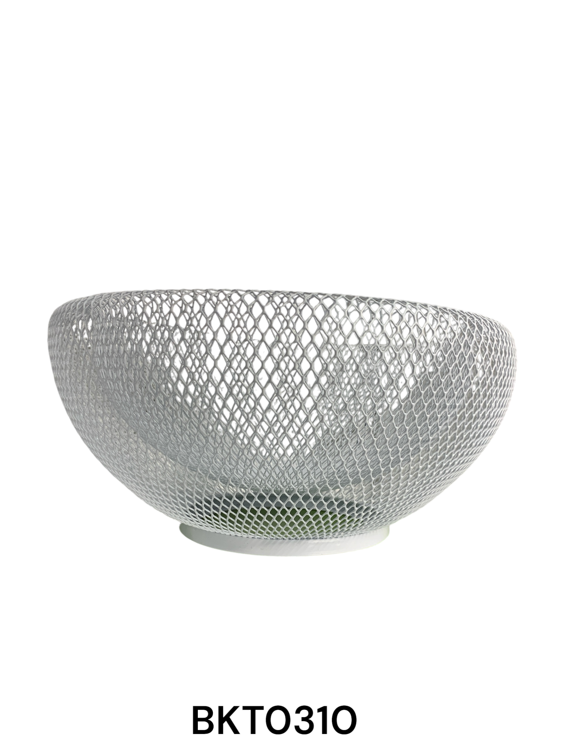 White Round Metallic Fruit Basket Large 28 X 28 X 15_0