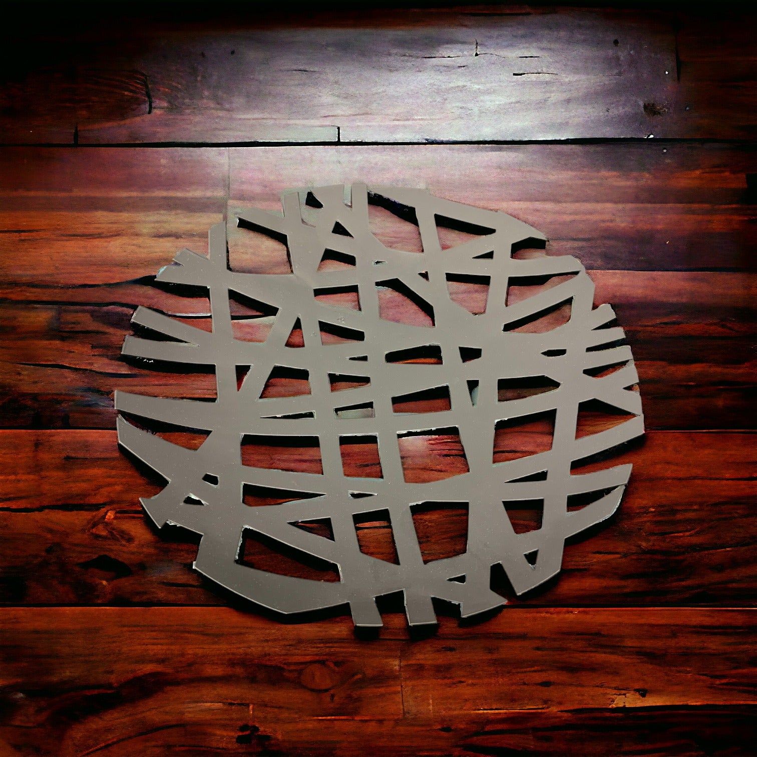 Black Abstract Metalic Round Basket 29x29x4.5_2