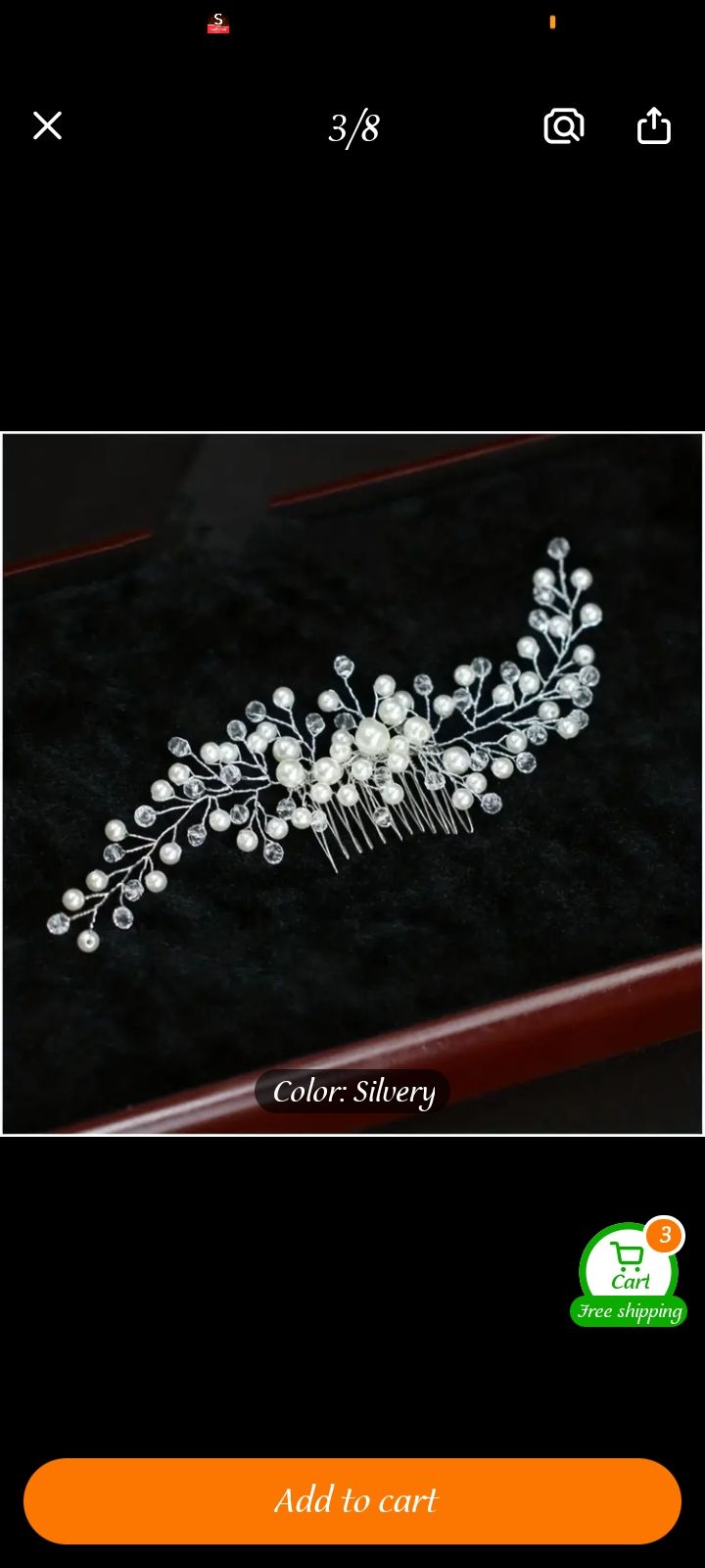 Elegant Wedding Bride Crystal Hair Comb_2