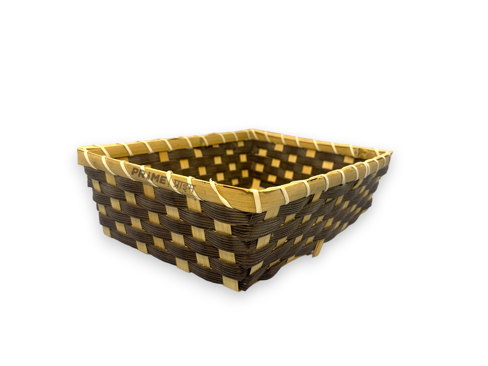 Dark Brown Rectangular Bamboo Basket Large_2