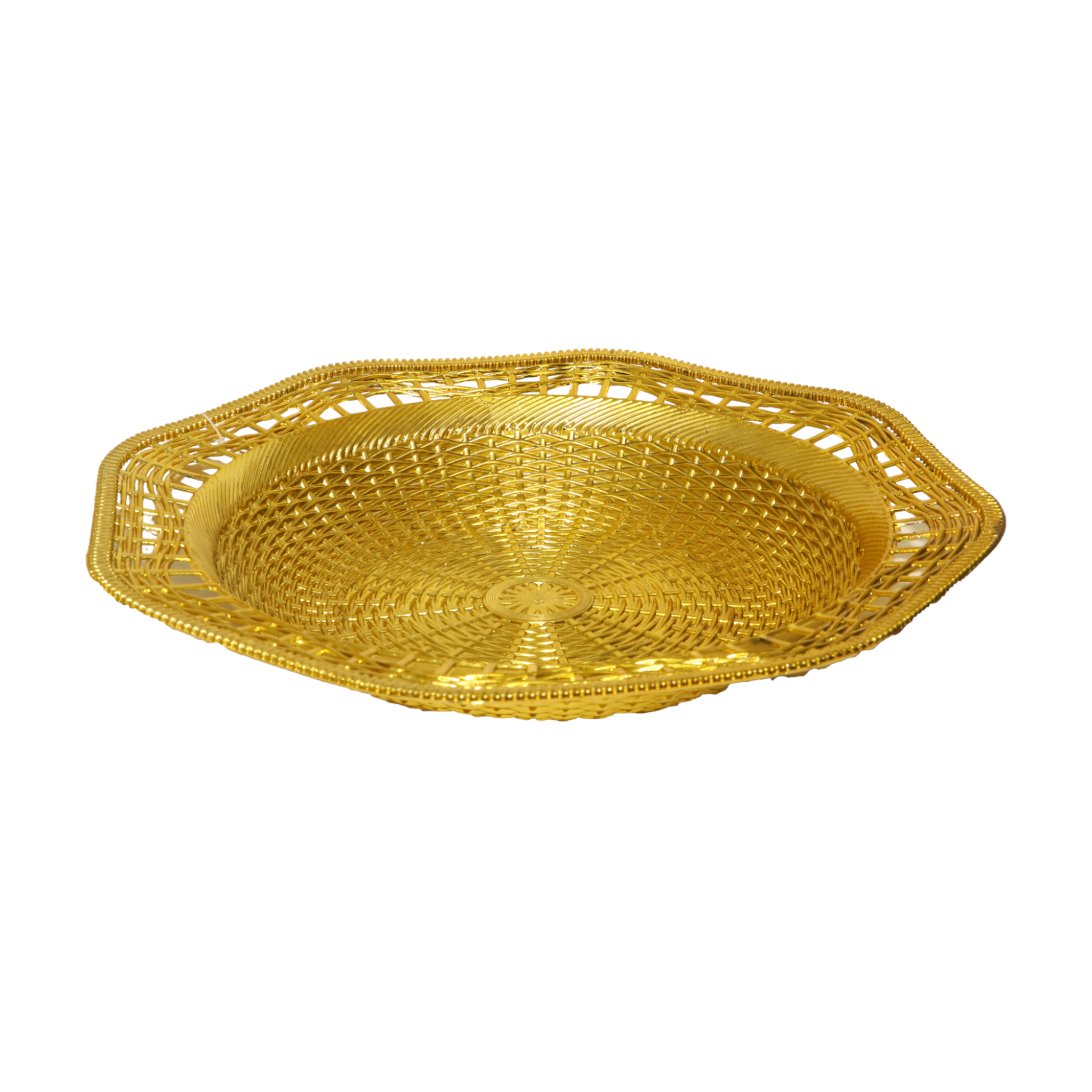 Golden Hexagonal Plastic Basket_2