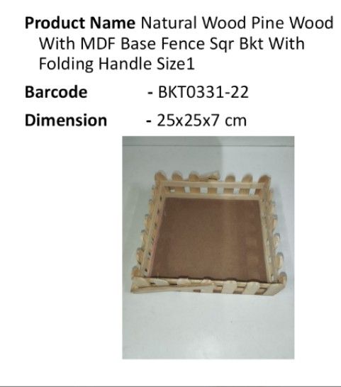 Natural Wood Pine Wood With MDF Base Fence Sqr Bkt With Folding Handle Size1_0