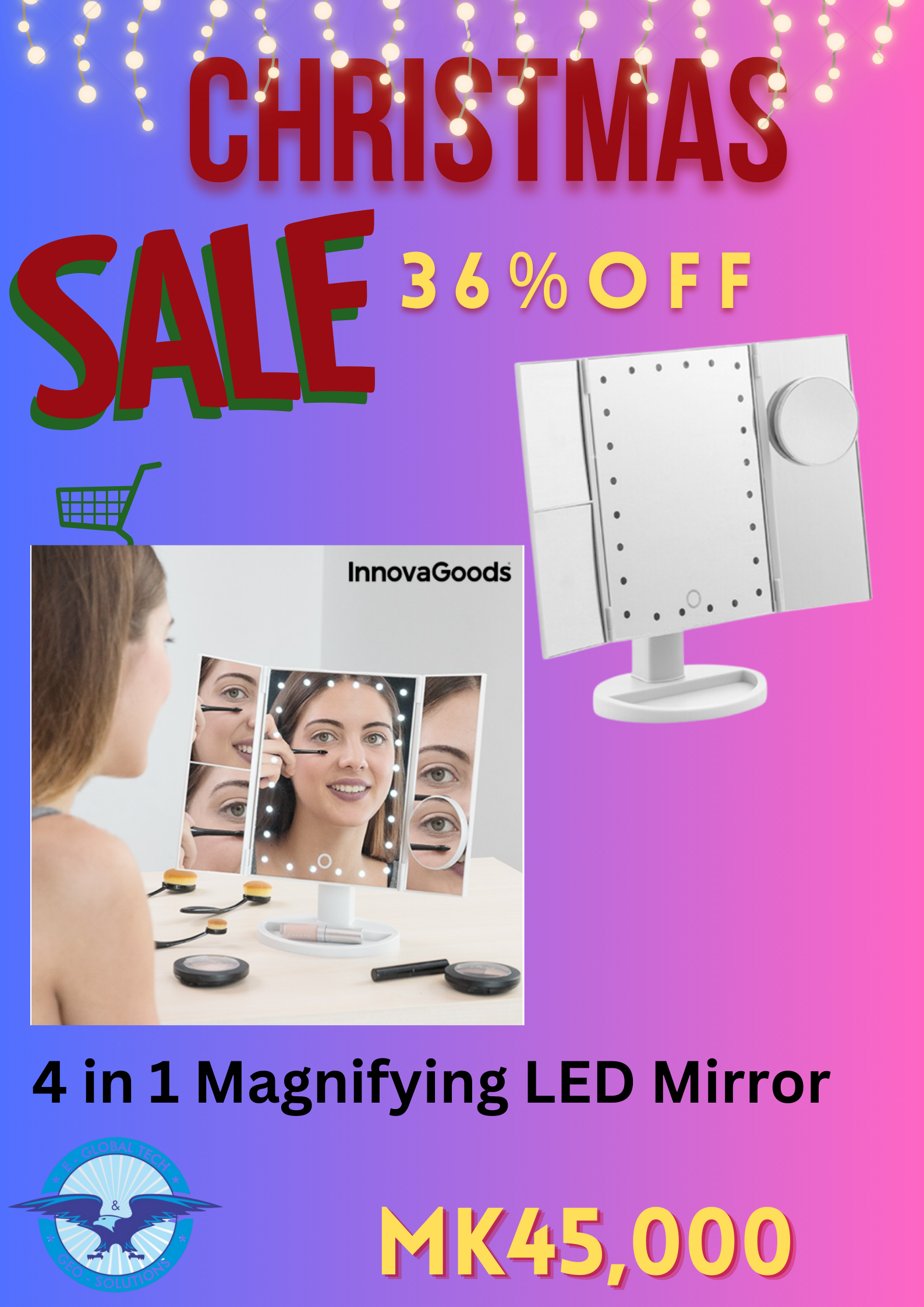 4-in-1 Magnifying LED Mirror For Ladies_0