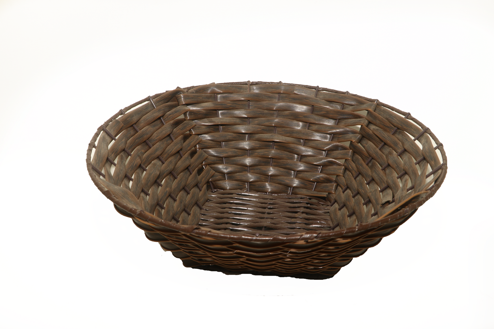 Round Plastic Wowen Brown Basket 35 x 29 x 12_2