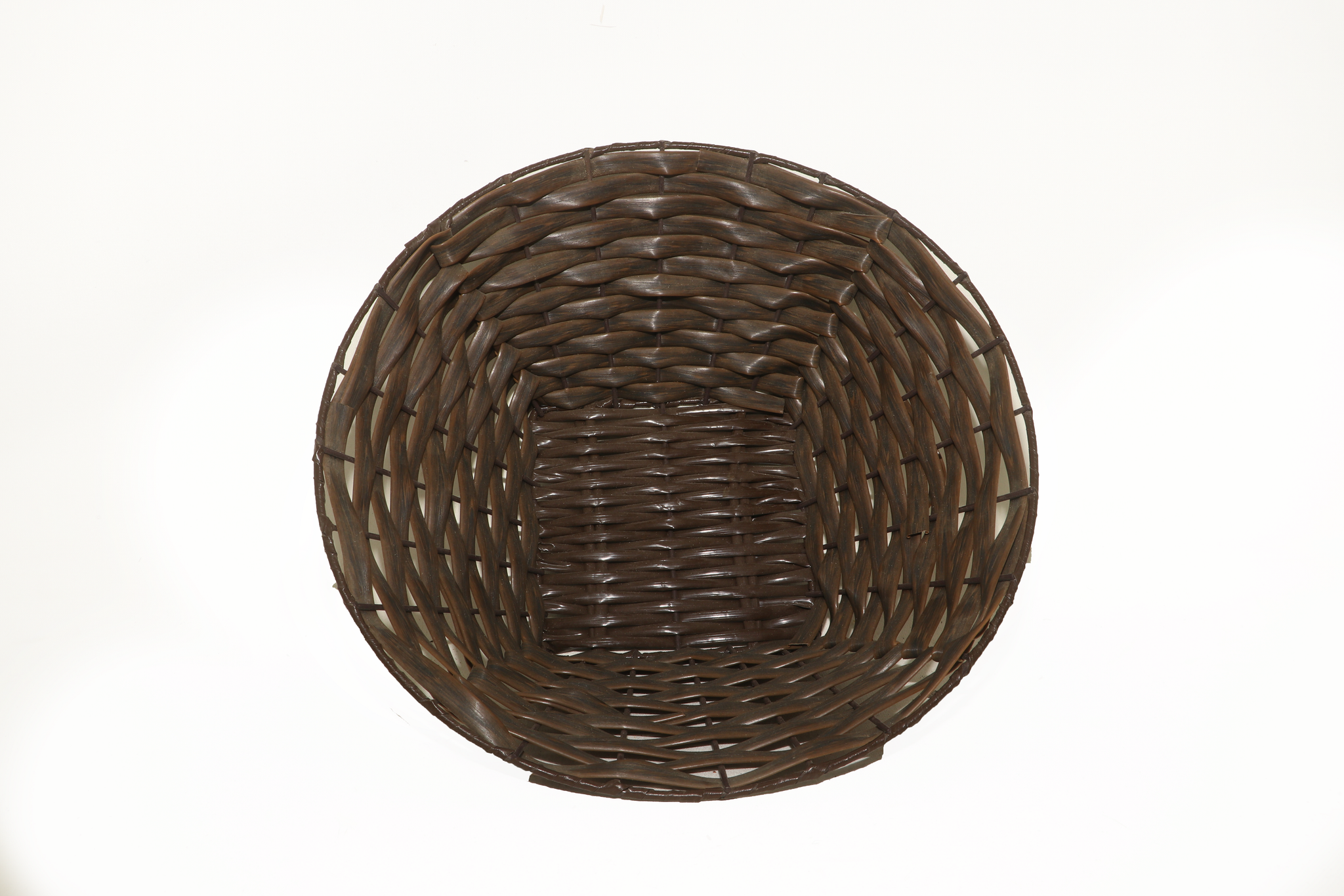 Round Plastic Wowen Brown Basket 35 x 29 x 12_3