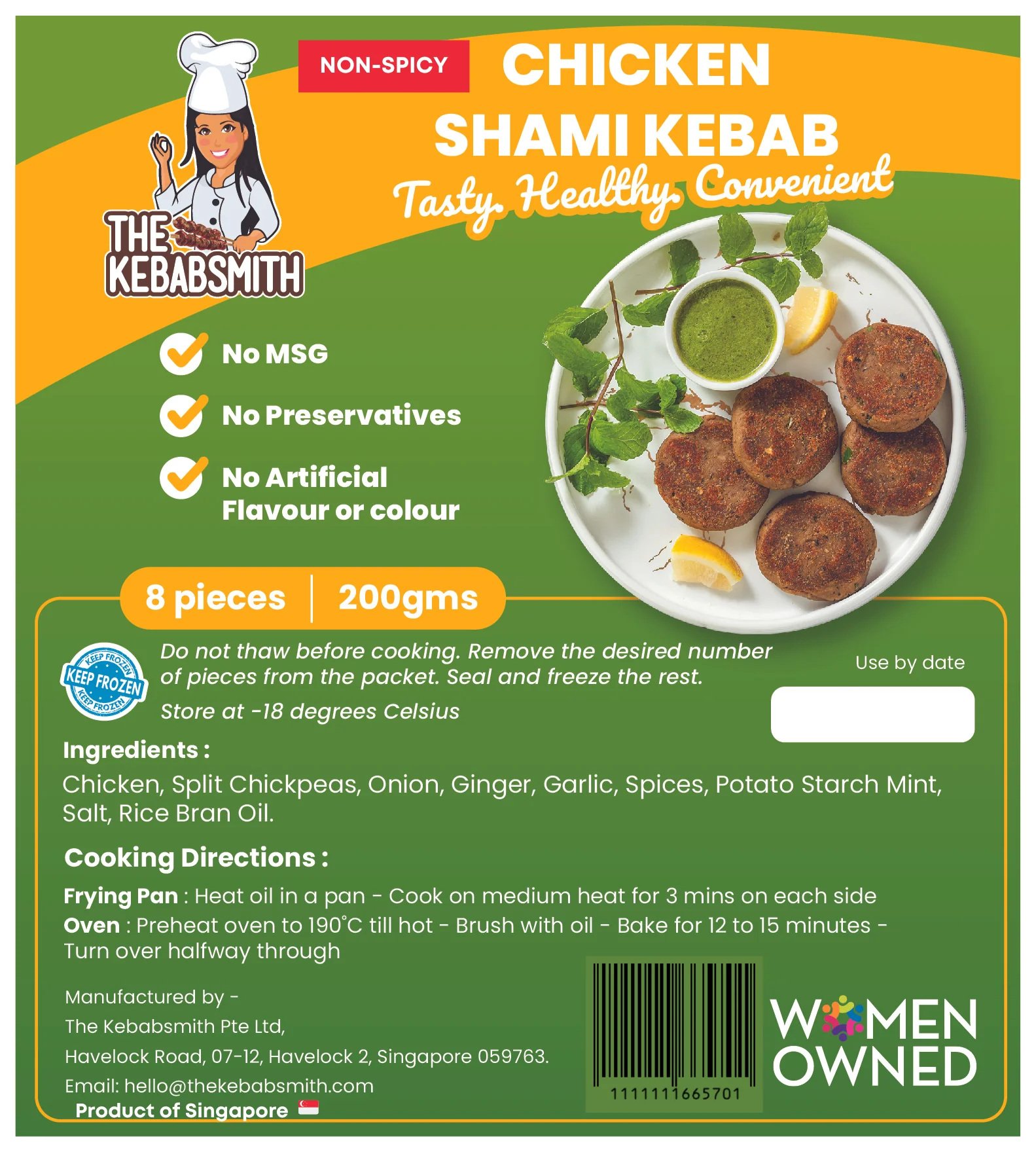 Kebabsmith Spicy Chicken Shami Kebab 200g_0