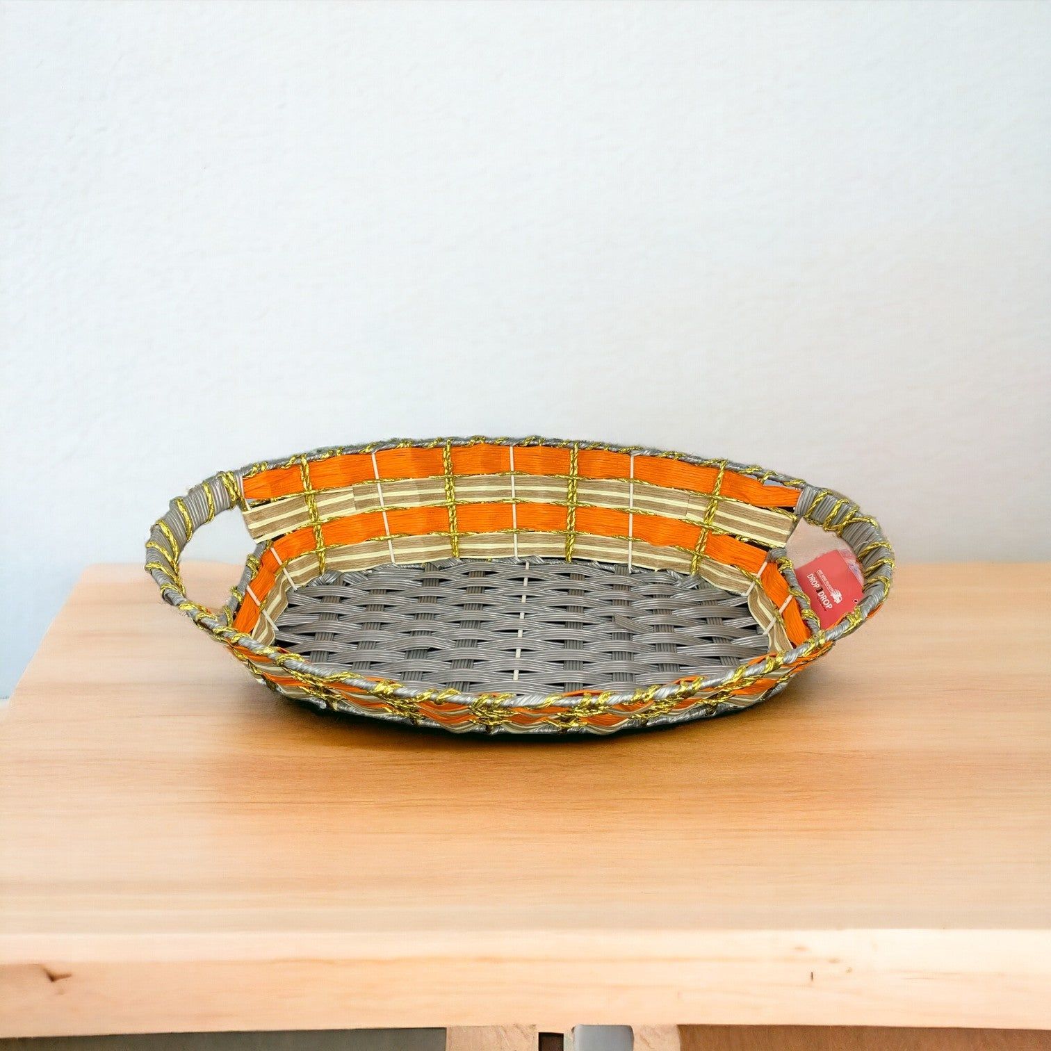 Oval Rattan Orange Basket 33x18x10_3