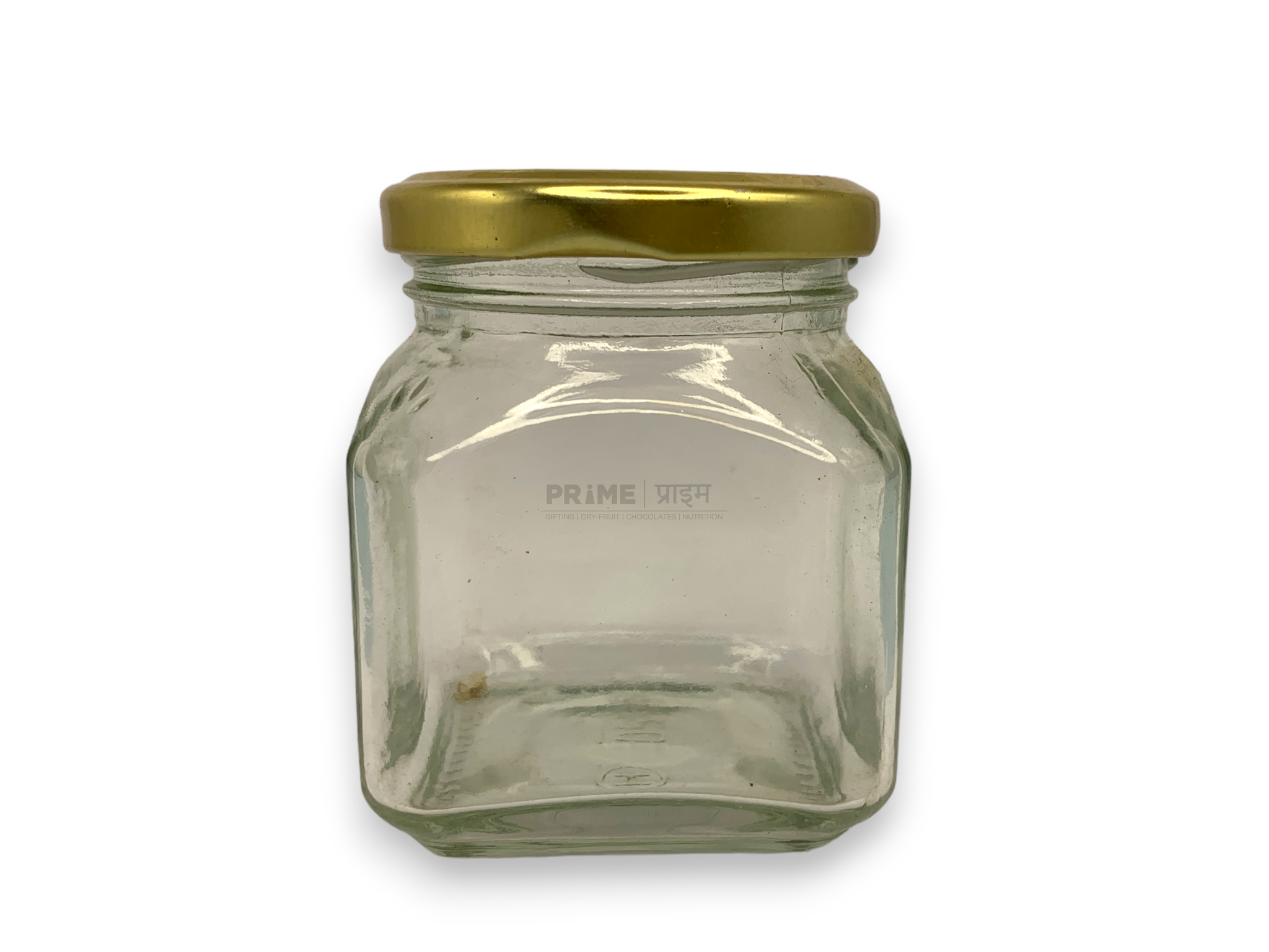 Square Bottle with Golden Metal Cap Glass Jar 63mm Lug 250ml_2