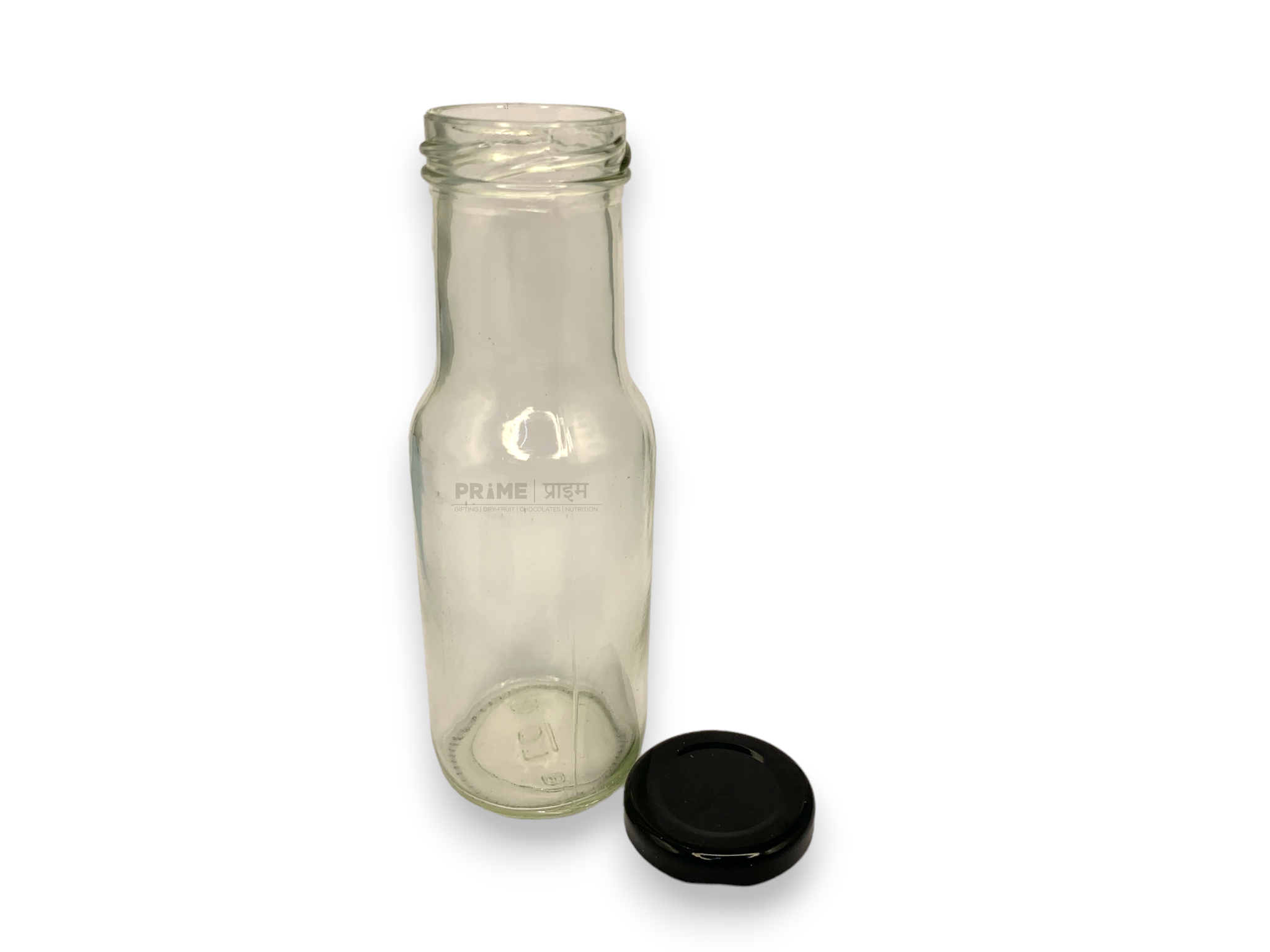 Round Flint Lug CK with Black Plastic Lug Cap Glass Jar 43mm 200ml_3