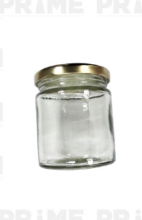 Round Glass Jar Salsa with Metal Lug Cap/Golden / 200ml_1