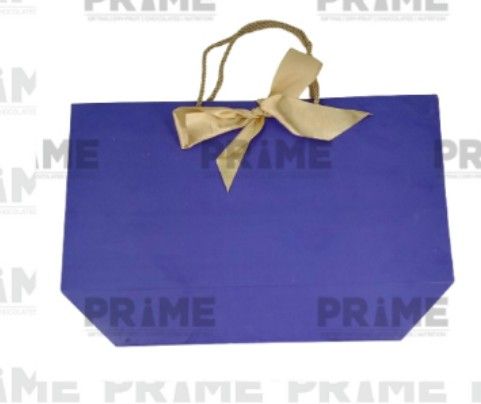 Royal Blue Designer Paper Bag With Ribbon_1