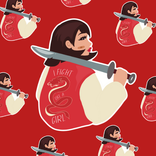 Mulan -  Fight Like A Girl Sticker_0