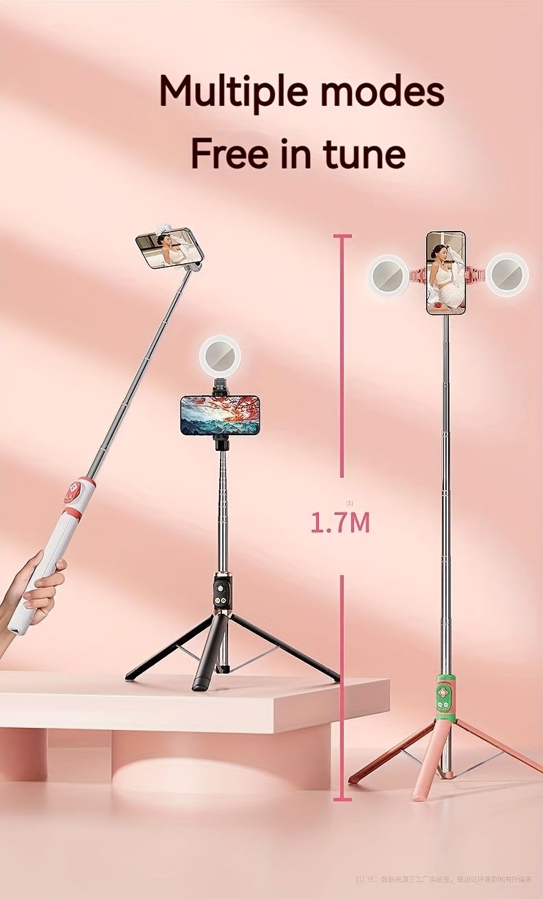 1.7 Meter Premium Videography Portable Tripod with 2 Lights_3