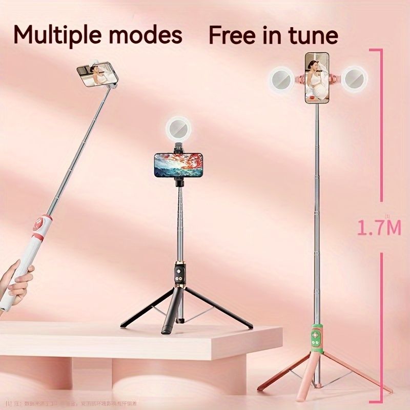 1.7 Meter Premium Videography Portable Tripod with 2 Lights_6