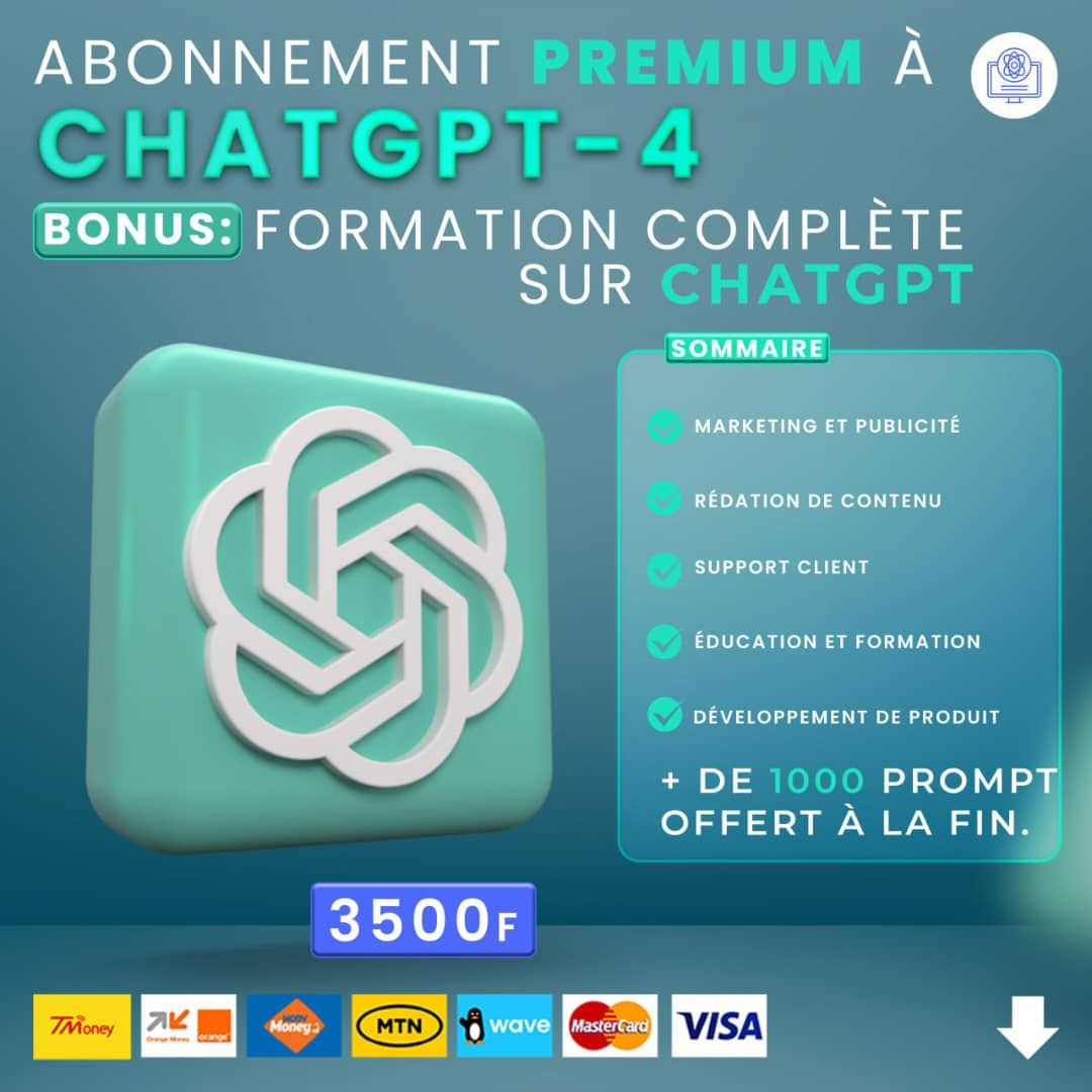 ABONNEMENT PREMIUM À CHATGPT-4 + 10000 LOGICIELS _0