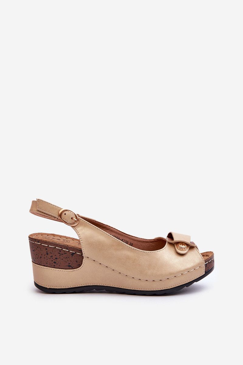 Sandales compensées  pour femmes Chaussures confortables Beige Efravia_5