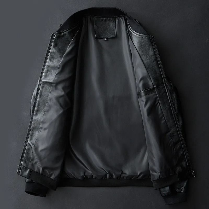 Blouson en cuir PU homme_4