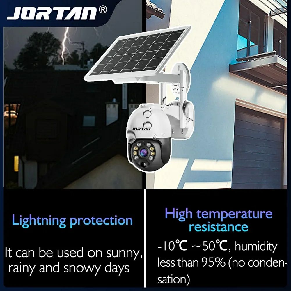 JORTAN Solar Security Camera, Wireless Outdoor Camera, 4MP 4G SIM Card & WiFi Low Power Consumption Surveillance Camera with Solar Panel, Motion Detection, Microwave Dual Detection, 2 Way Audio_5