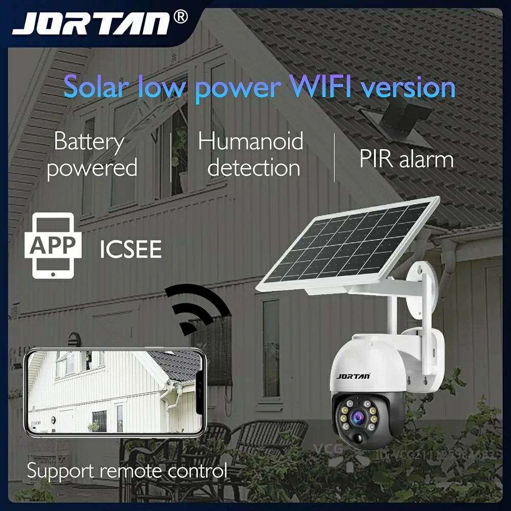 JORTAN Solar Security Camera, Wireless Outdoor Camera, 4MP 4G SIM Card & WiFi Low Power Consumption Surveillance Camera with Solar Panel, Motion Detection, Microwave Dual Detection, 2 Way Audio_2