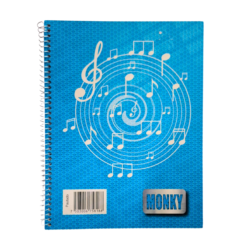 Cuaderno Pautado Profesional Monky 70hj. Espiral Metalico Sencillo_0