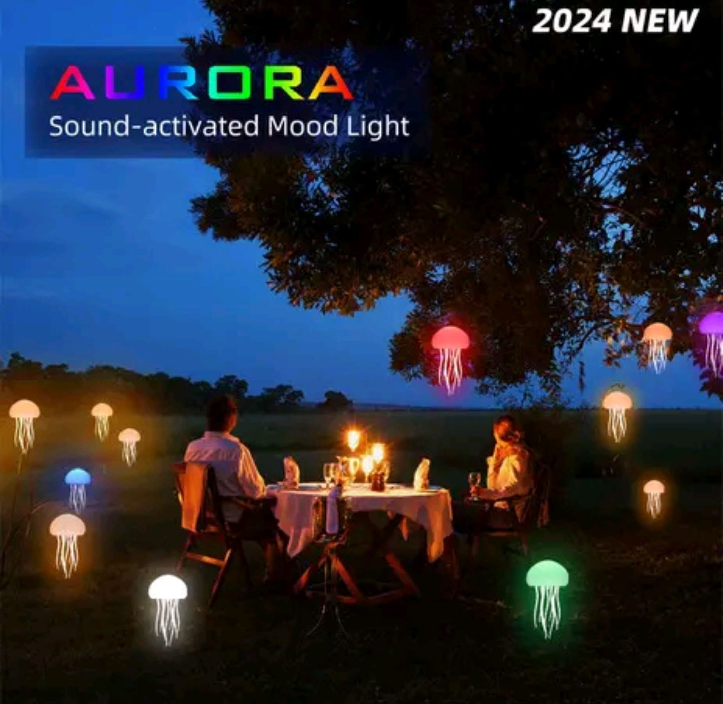 MODOFO Full Color Voice Control Rotating Jellyfish Lamp_6