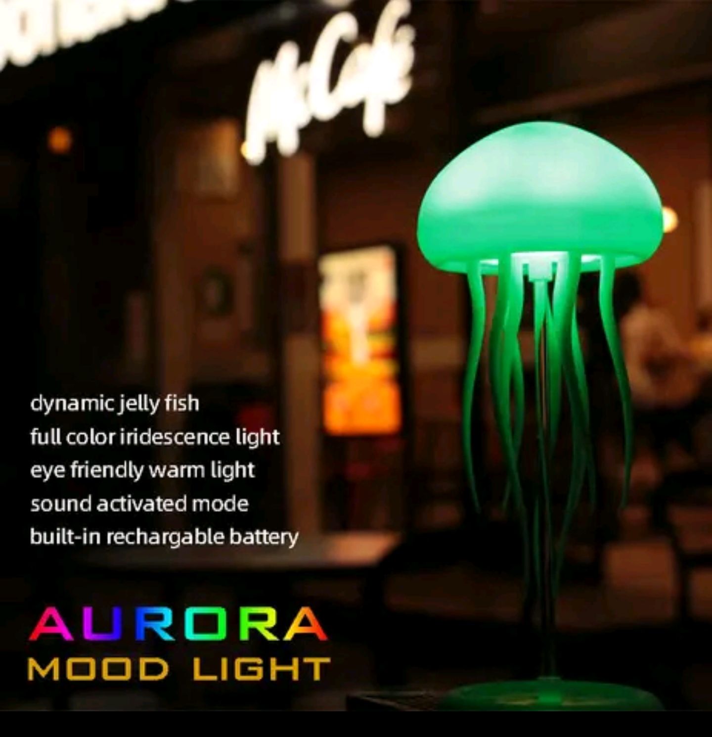 MODOFO Full Color Voice Control Rotating Jellyfish Lamp_7